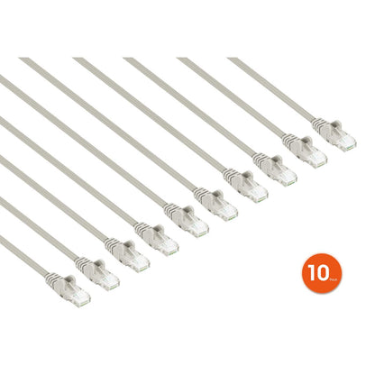 Paquete de 10 cables patch slim Cat6 U/UTP, 2 m, gris Image 2