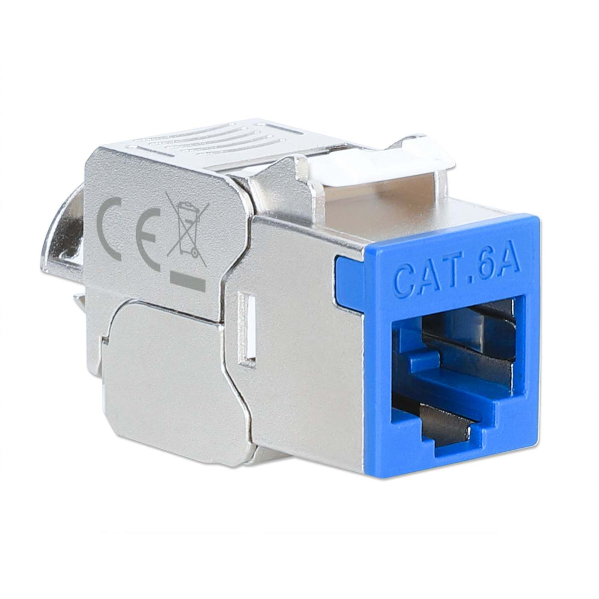 Conector Keystone delgado, apantallado, Cat6a 10G, sin herramientas, azul Image 2