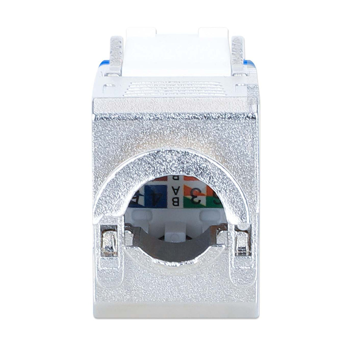 Conector Keystone delgado, apantallado, Cat6a 10G, sin herramientas, azul Image 4