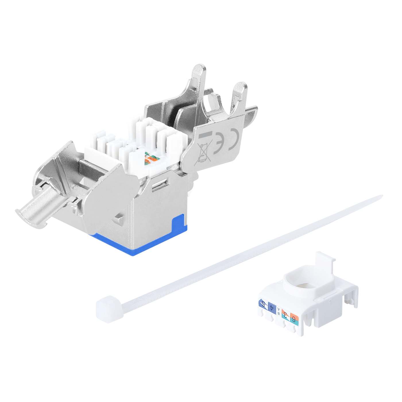 Conector Keystone Cat6a 10G apantallado sin herramientas, azul Image 6
