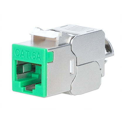Conector Keystone delgado, apantallado, Cat6a 10G, sin necesidad de herramientas, verde Image 1