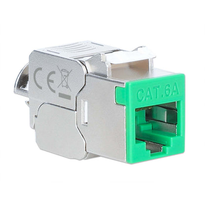 Conector Keystone apantallado sin herramientas Cat6a 10G, verde Image 2