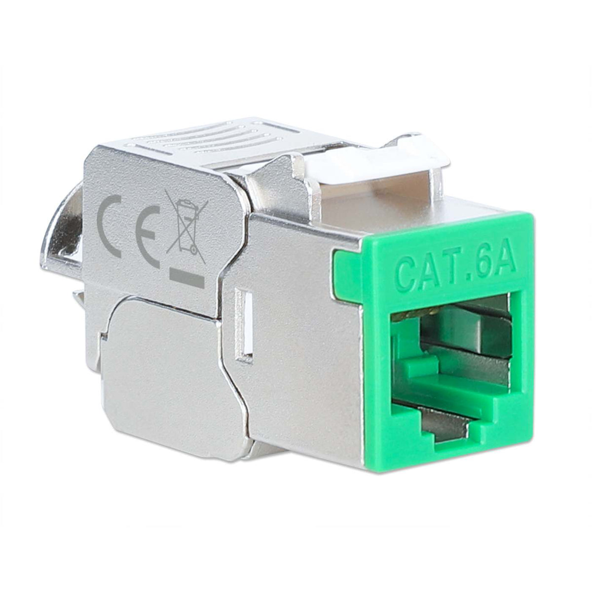 Conector Keystone delgado, apantallado, Cat6a 10G, sin necesidad de herramientas, verde Image 2