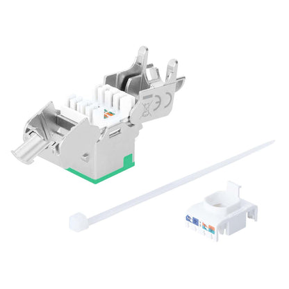 Conector Keystone delgado, apantallado, Cat6a 10G, sin necesidad de herramientas, verde Image 6