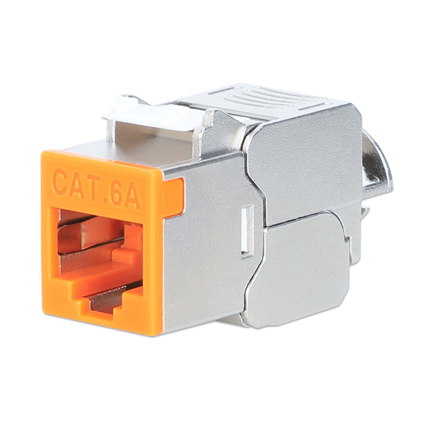 Conector Keystone Delgado Sin Cable Blindado Cat6a 10G, Naranja Image 1