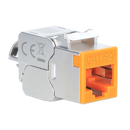  Conector Keystone Delgado Sin Cable Blindado Cat6a 10G, Naranja Image 2