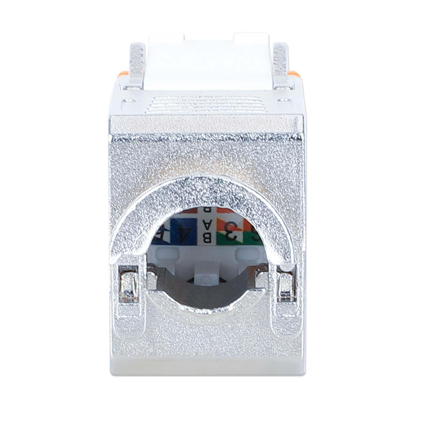  Conector Keystone Delgado Sin Cable Blindado Cat6a 10G, Naranja Image 4