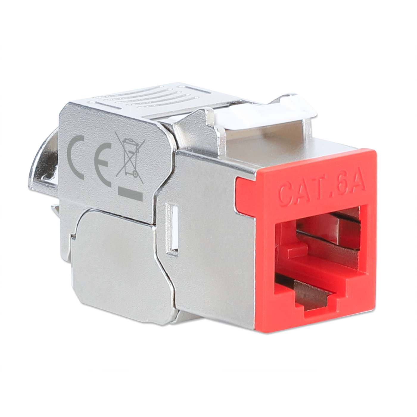 Conector Keystone apantallado sin herramientas Cat6a 10G, rojo Image 2