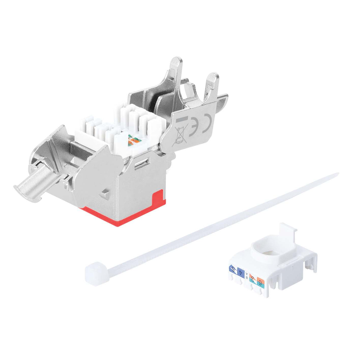 Conector Keystone apantallado sin herramientas Cat6a 10G, rojo Image 6