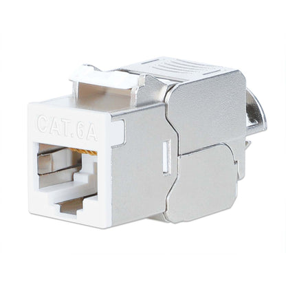 Conector Keystone Cat6a 10G apantallado sin herramientas, blanco Image 1