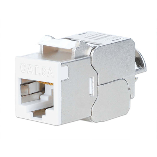 Conector Keystone Cat6a 10G apantallado sin herramientas, blanco Image 1