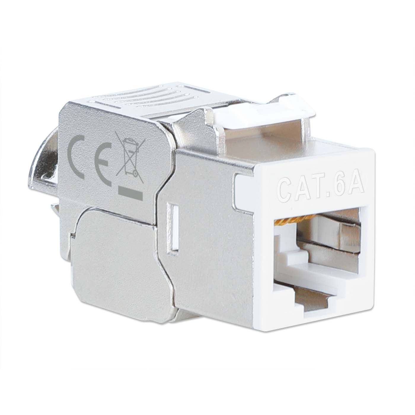 Conector Keystone Cat6a 10G apantallado sin herramientas, blanco Image 2