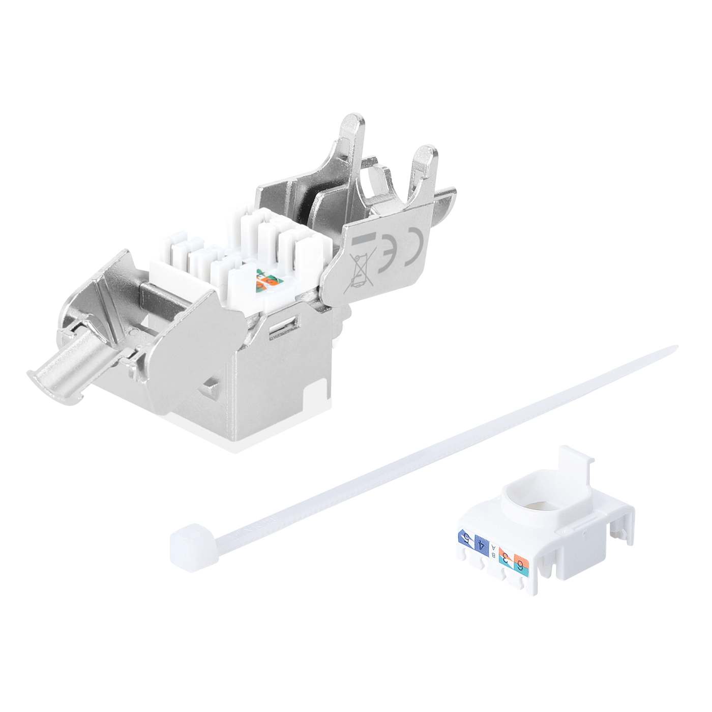 Conector Keystone Cat6a 10G apantallado sin herramientas, blanco Image 6