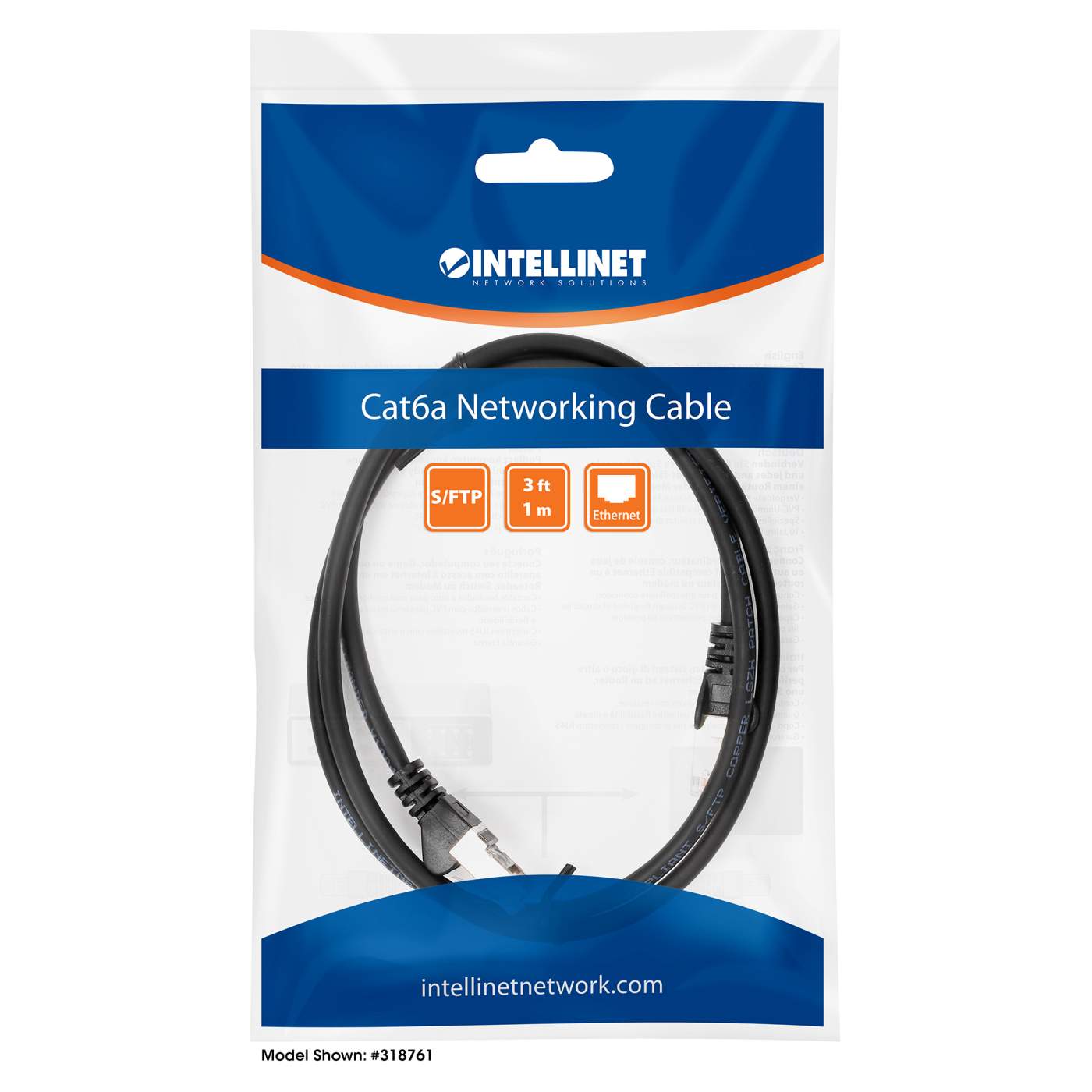 Cable de Red Cat6a S/FTP, 0.9 m, Negro Packaging Image 2