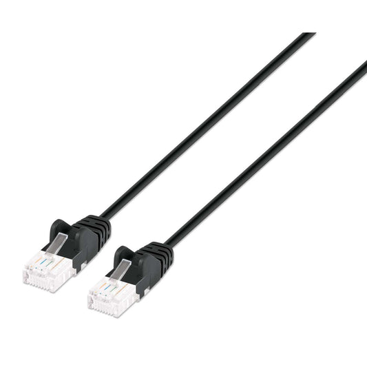 Paquete de 10 cables patch slim Cat6 U/UTP, 0.3 m, negro Image 1