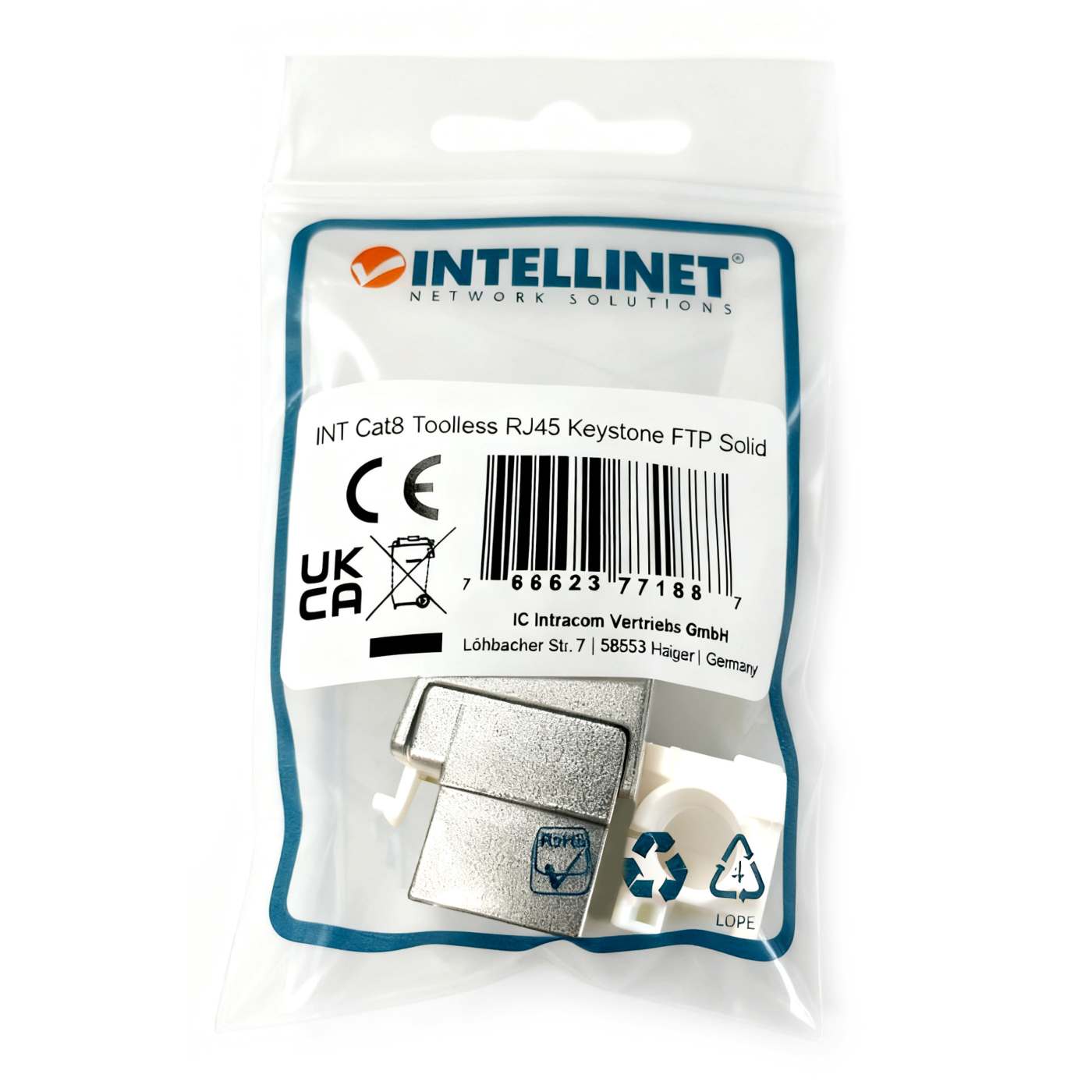 Jack Keystone blindado Cat8.1 de 40G Packaging Image 2