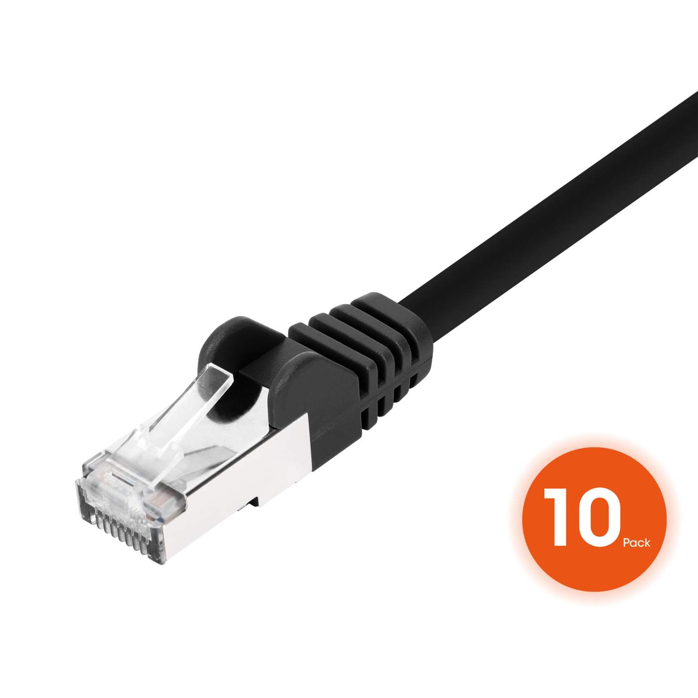 Paquete de 10 cables patch slim Cat8.1 U/FTP, 0.15 m, negro Image 3