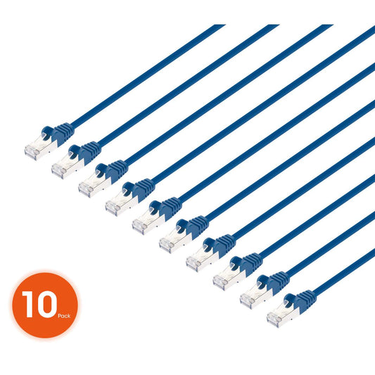 Paquete de 10 cables patch slim Cat8.1 U/FTP, 0.15 m, azul Image 1