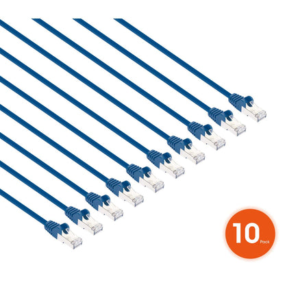 Paquete de 10 cables patch slim Cat8.1 U/FTP, 0.15 m, azul Image 2