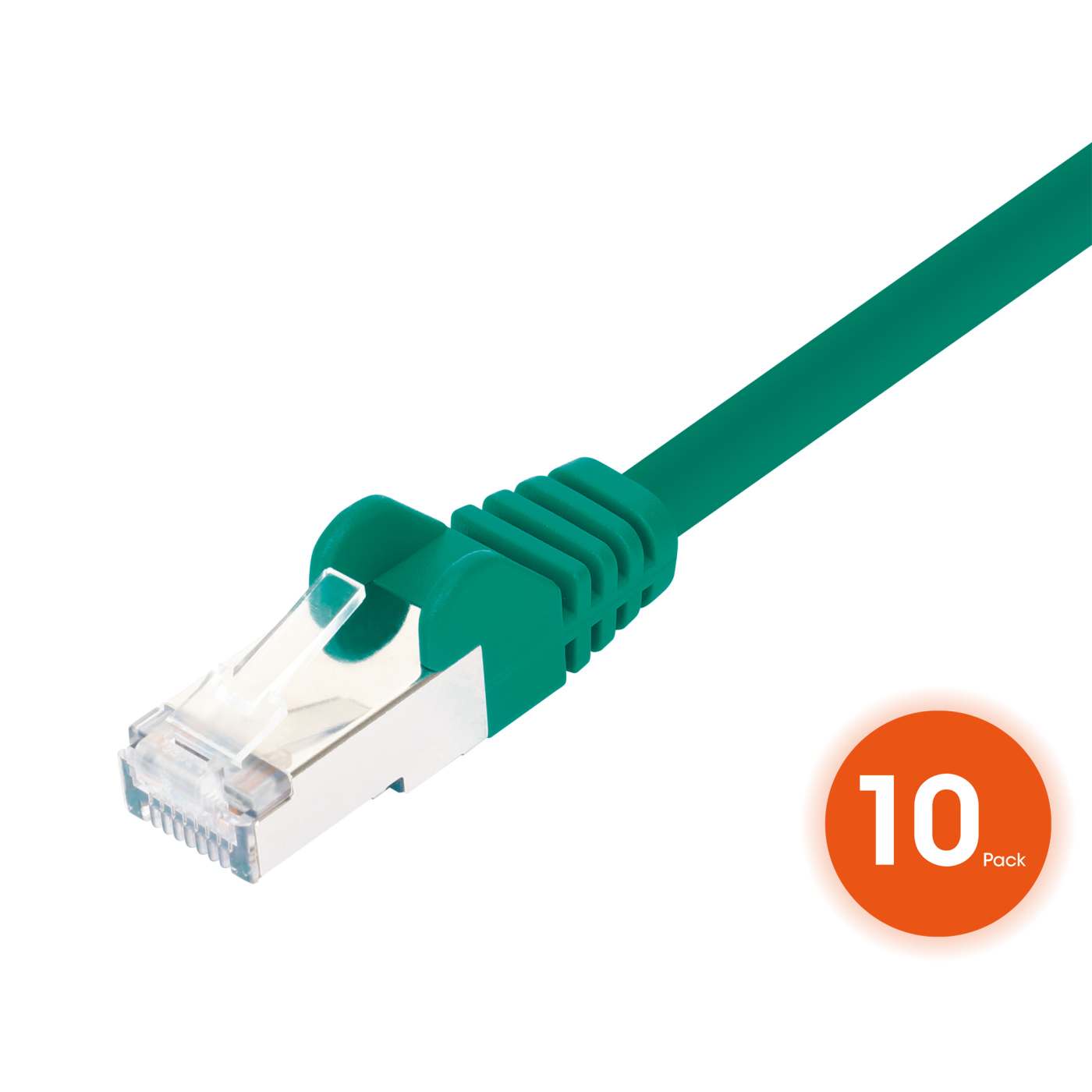 Paquete de 10 cables patch slim Cat8.1 U/FTP, 0.15 m, verde Image 3