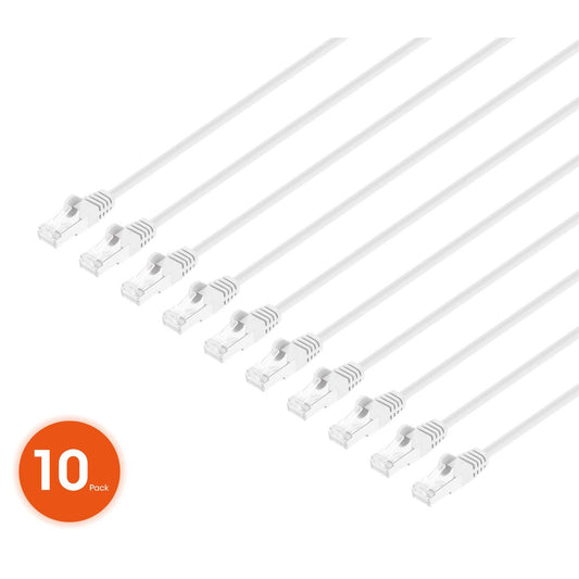 Paquete de 10 cables patch slim Cat8.1 U/FTP, 0.15 m, blanco Image 1