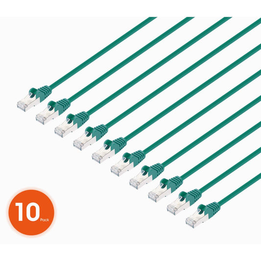 Paquete de 10 cables patch slim Cat8.1 U/FTP, 3 m, verde Image 1