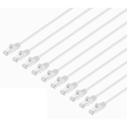 Paquete de 10 cables patch slim Cat8.1 U/FTP, 1 m, blanco Image 1