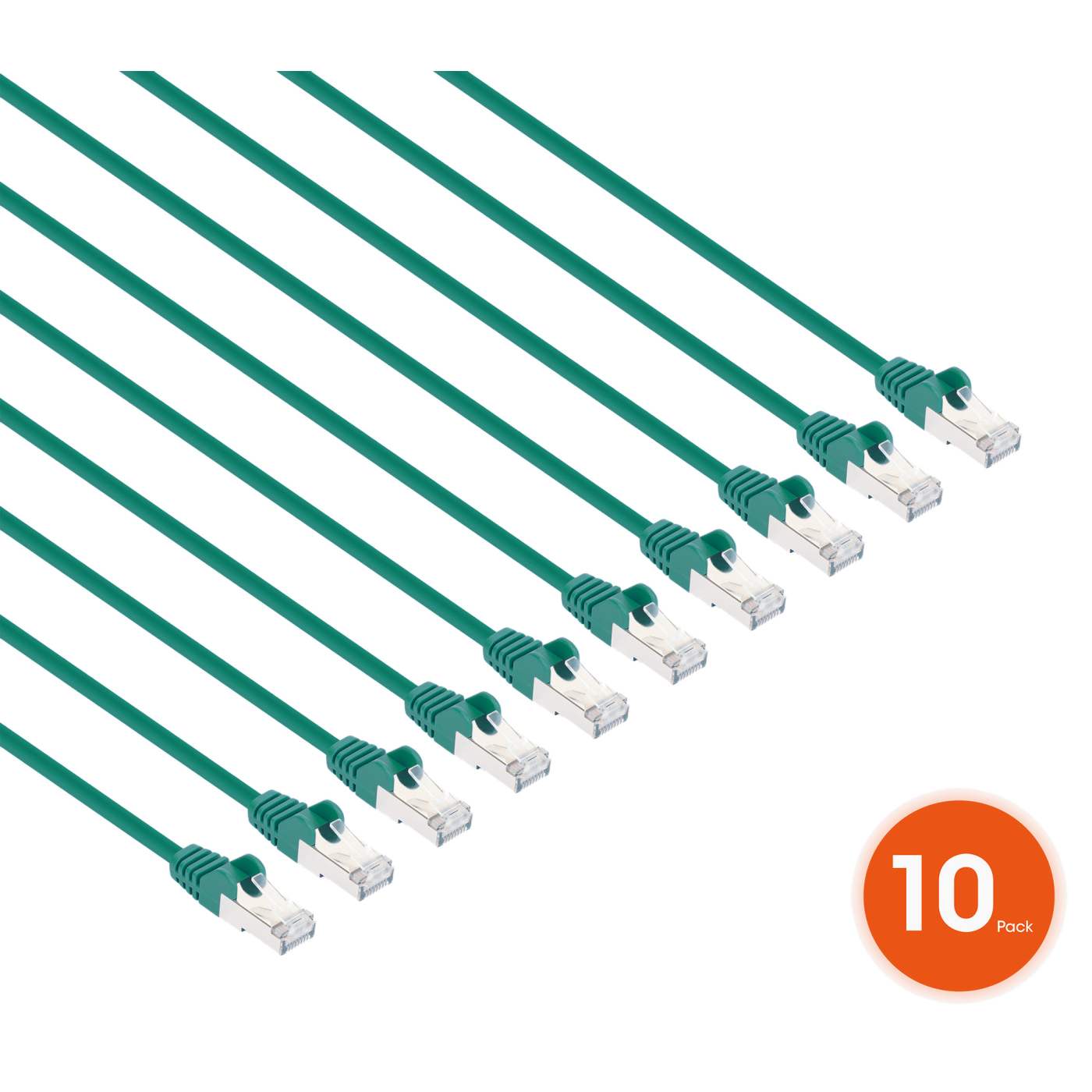 Paquete de 10 cables patch slim Cat8.1 U/FTP, 2 m, verde Image 2