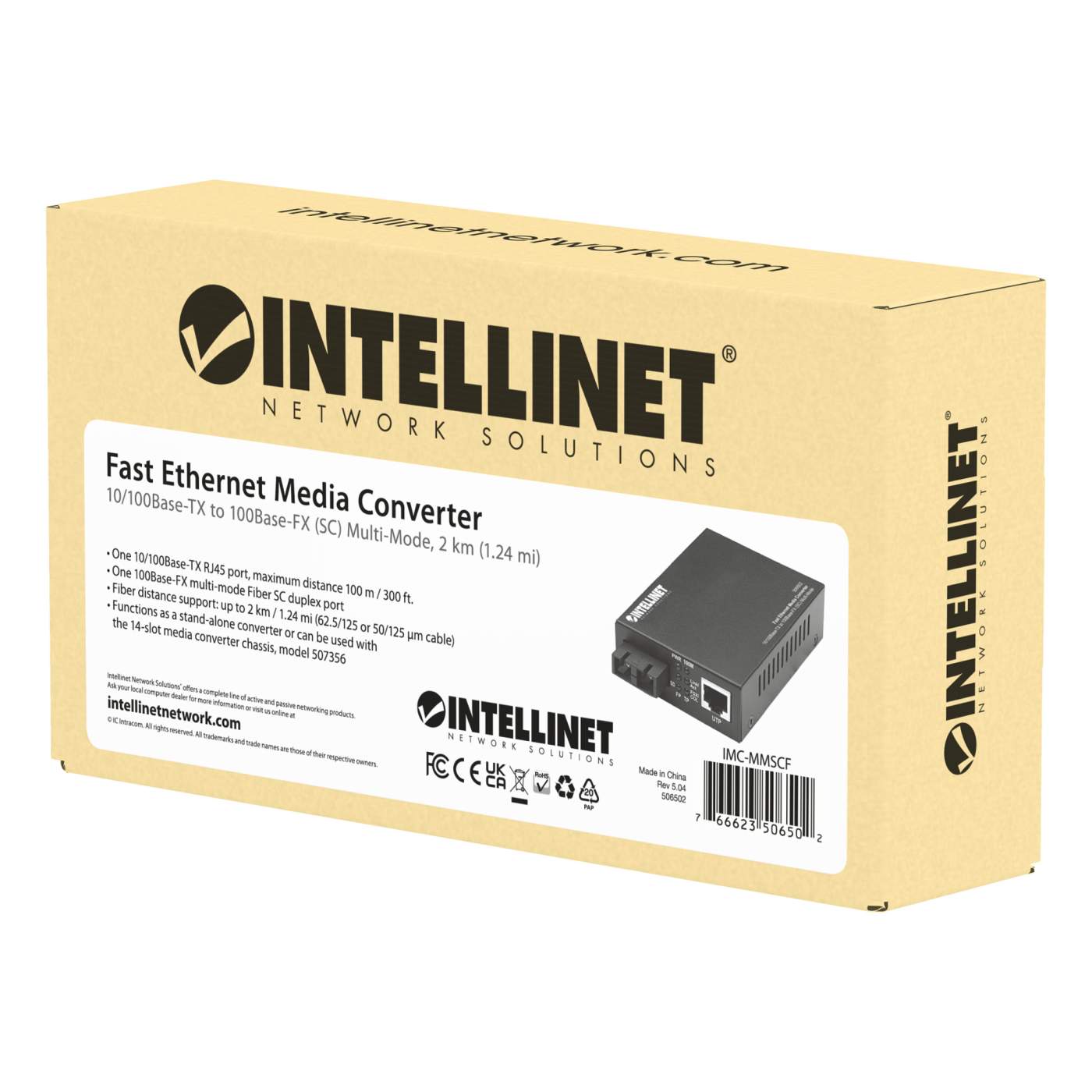 Convertidor de Medios Fast Ethernet, 2 km Packaging Image 2