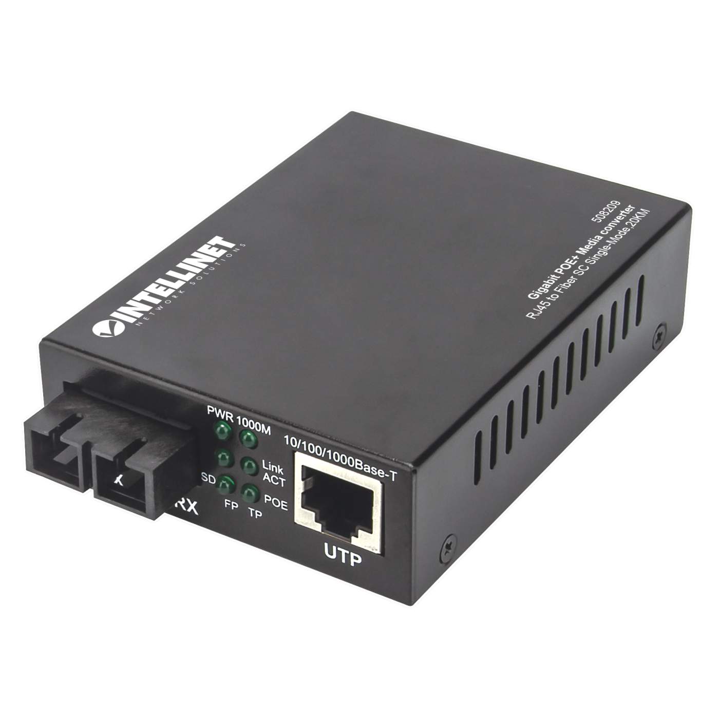Convertidor de medios PoE+ Gigabit Image 1