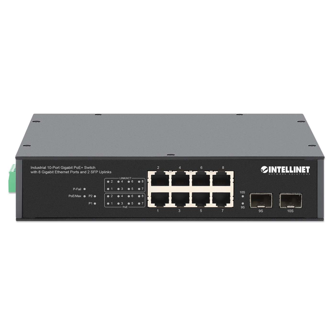  Switch PoE+ Gigabit industrial de 10 puertos con 8 puertos Gigabit Ethernet y 2 enlaces ascendentes SFP Image 4
