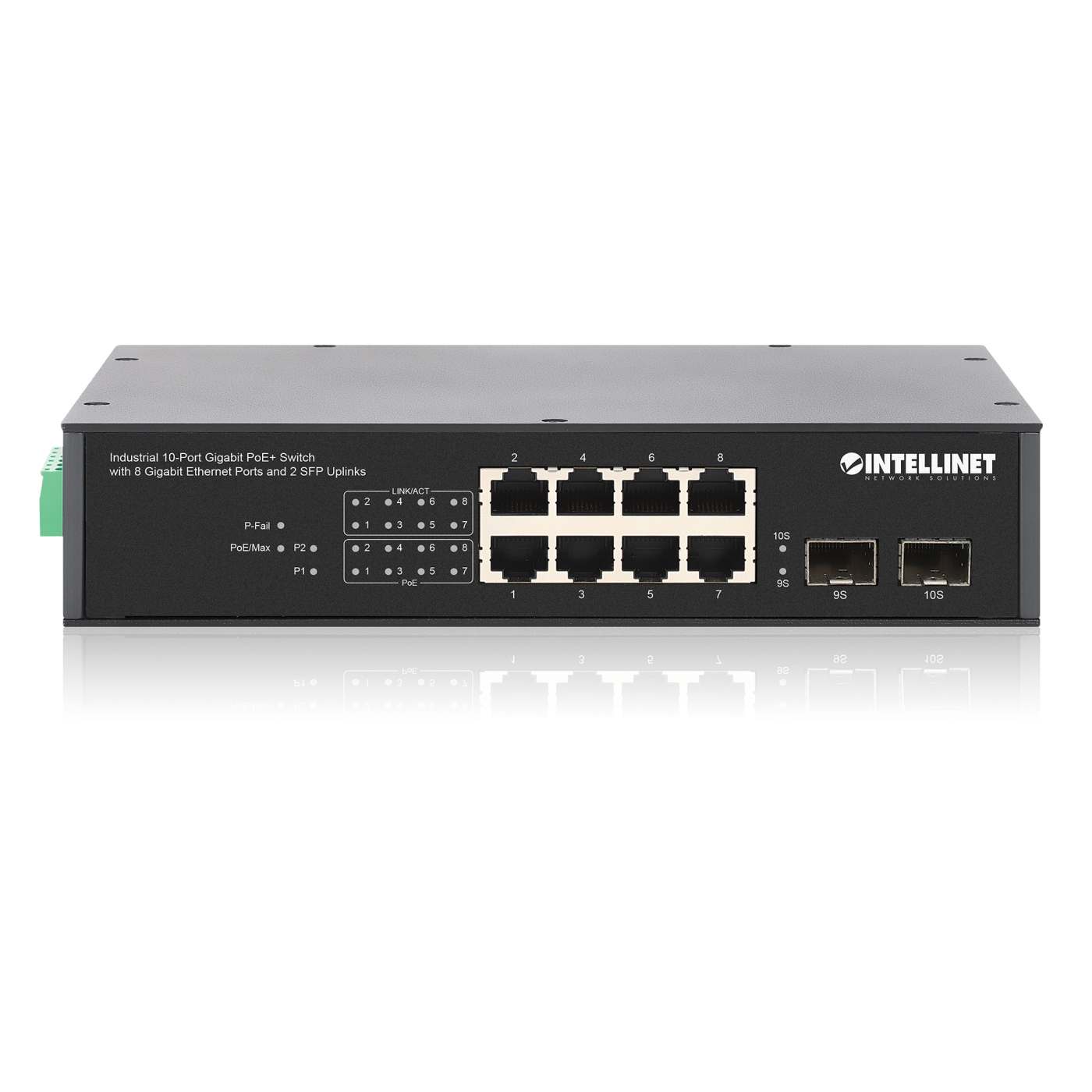  Switch PoE+ Gigabit industrial de 10 puertos con 8 puertos Gigabit Ethernet y 2 enlaces ascendentes SFP Image 6