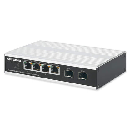 Switch industrial PoE+ con 4 puertos Gigabit Ethernet + 2 SFP Image 1