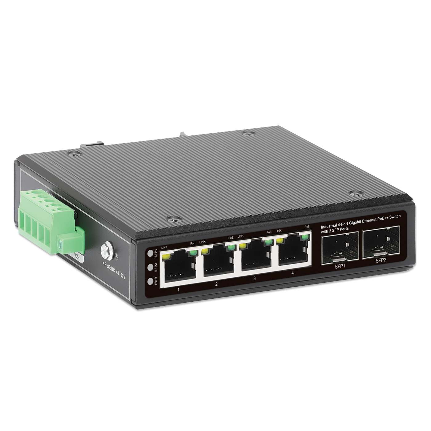 Switch Industrial Gigabit con 4 puertos PoE++ y 2 puertos SFP Image 3