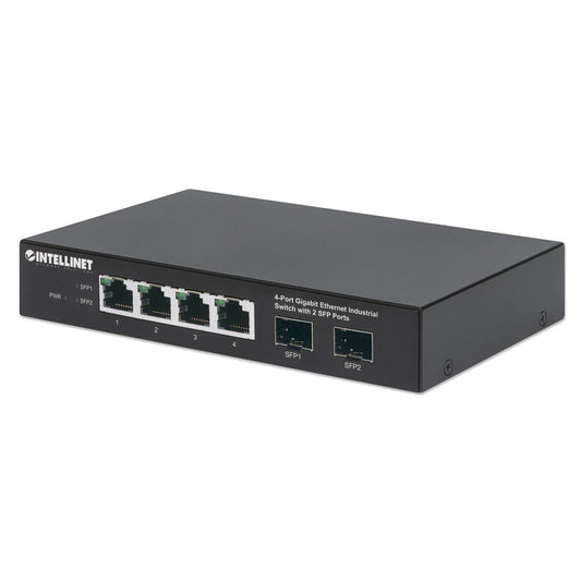 Switch industrial con 4 puertos Gigabit Ethernet + 2 SFP Image 1