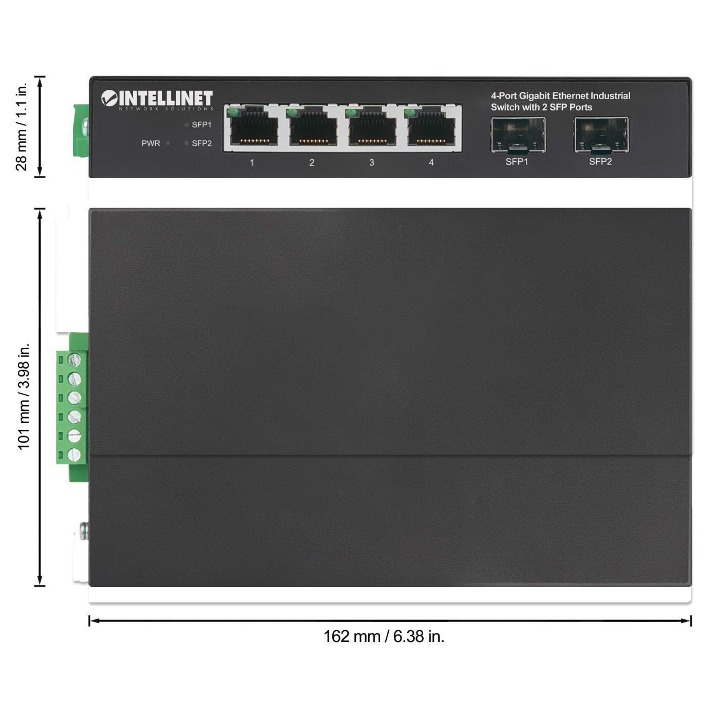 Switch industrial con 4 puertos Gigabit Ethernet + 2 SFP Image 7