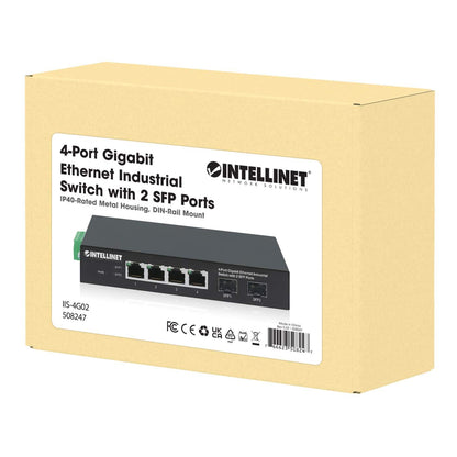 Switch industrial con 4 puertos Gigabit Ethernet + 2 SFP Packaging Image 2