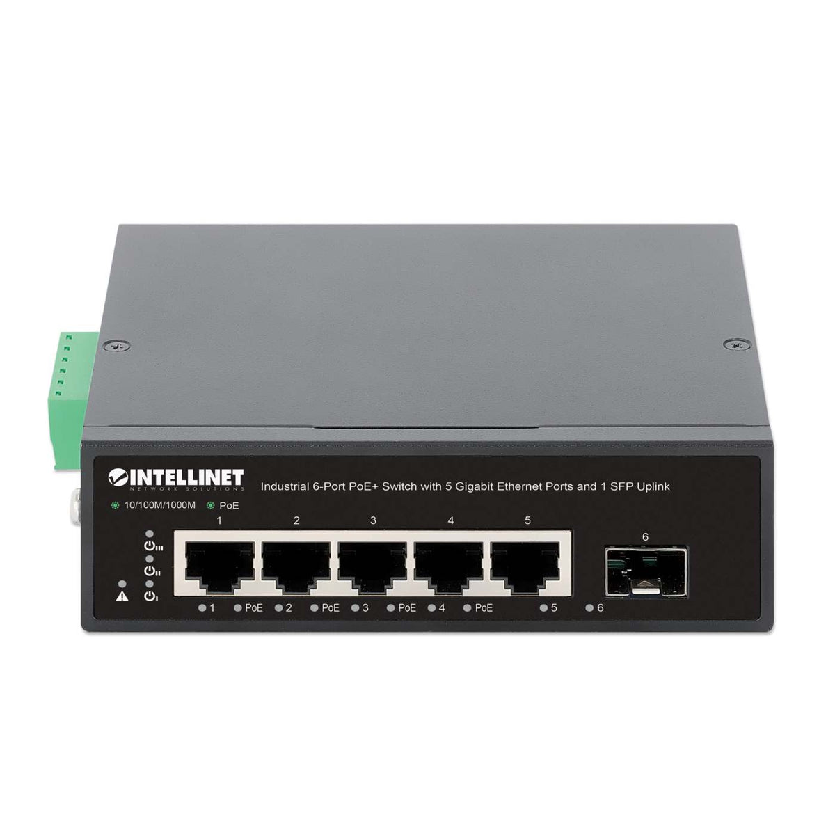 Switch PoE+ industrial de 6 puertos con 5 puertos Gigabit Ethernet y 1 enlace ascendente SFP Image 4