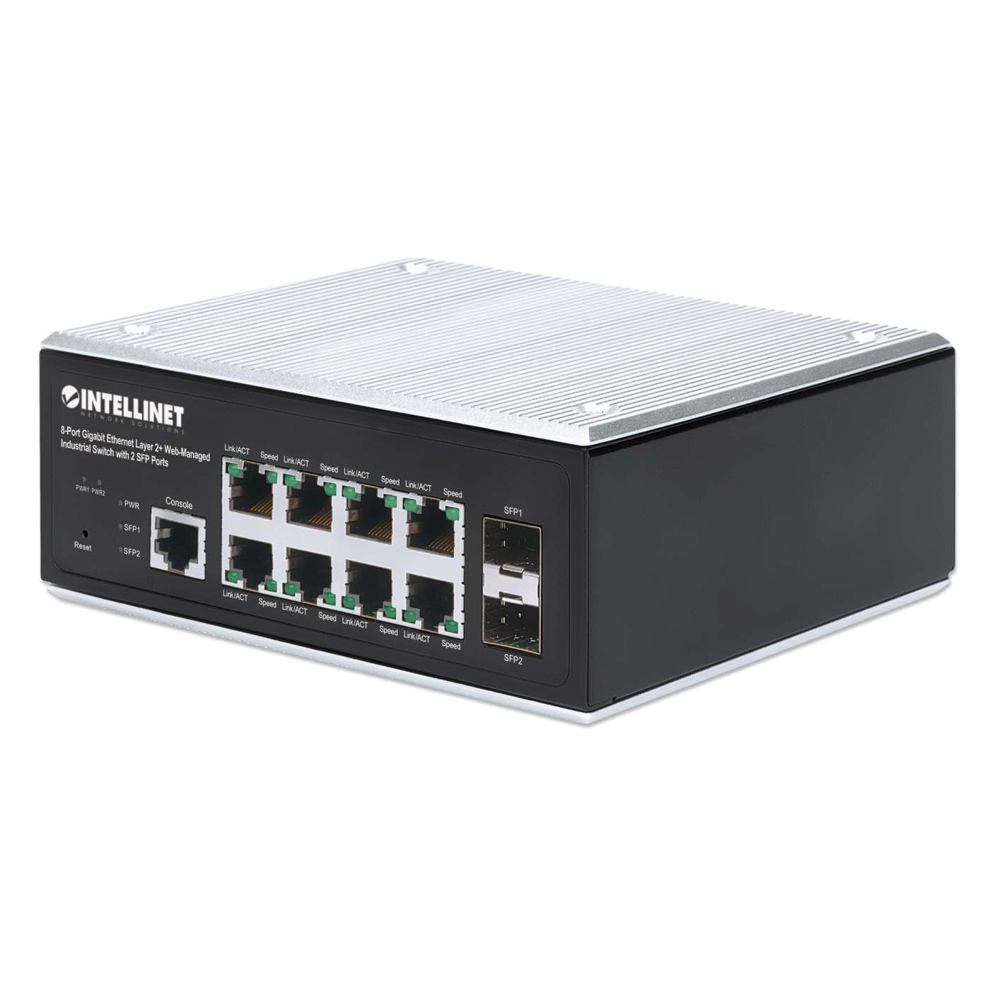 Switch Industrial Administrable L2+ con 8 puertos Gigabit y 2 SFP Image 1