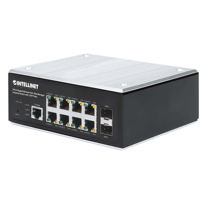 Switch industrial PoE+ con 8 puertos Gigabit Ethernet administrado por Web con 2 puertos SFP Image 1