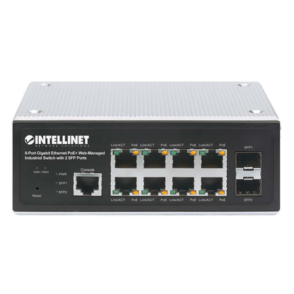 Switch industrial PoE+ con 8 puertos Gigabit Ethernet administrado por Web con 2 puertos SFP Image 4