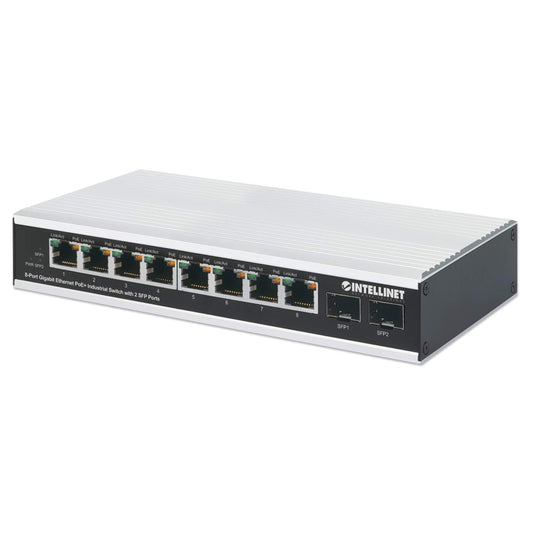 Switch industrial PoE+ con 8 puertos Gigabit Ethernet + 2 SFP Image 1