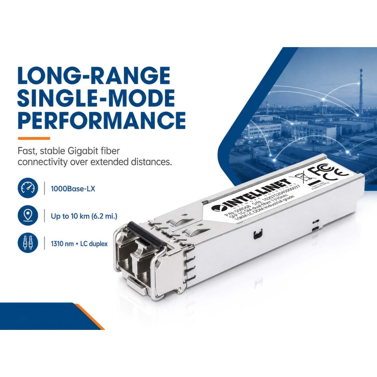 Módulo transceptor óptico SFP de fibra Gigabit industrial Image 7