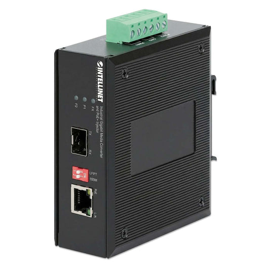 Convertidor de Medios Industrial Gigabit e Inyector PoE+ Image 1