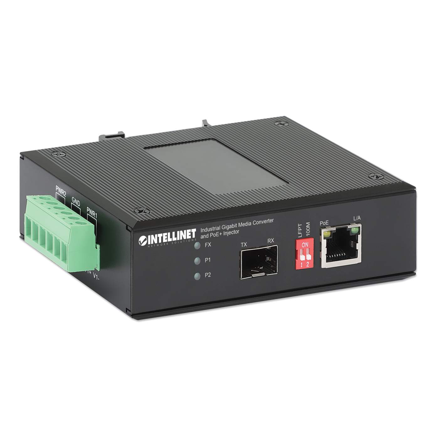 Convertidor de Medios Industrial Gigabit e Inyector PoE+ Image 3