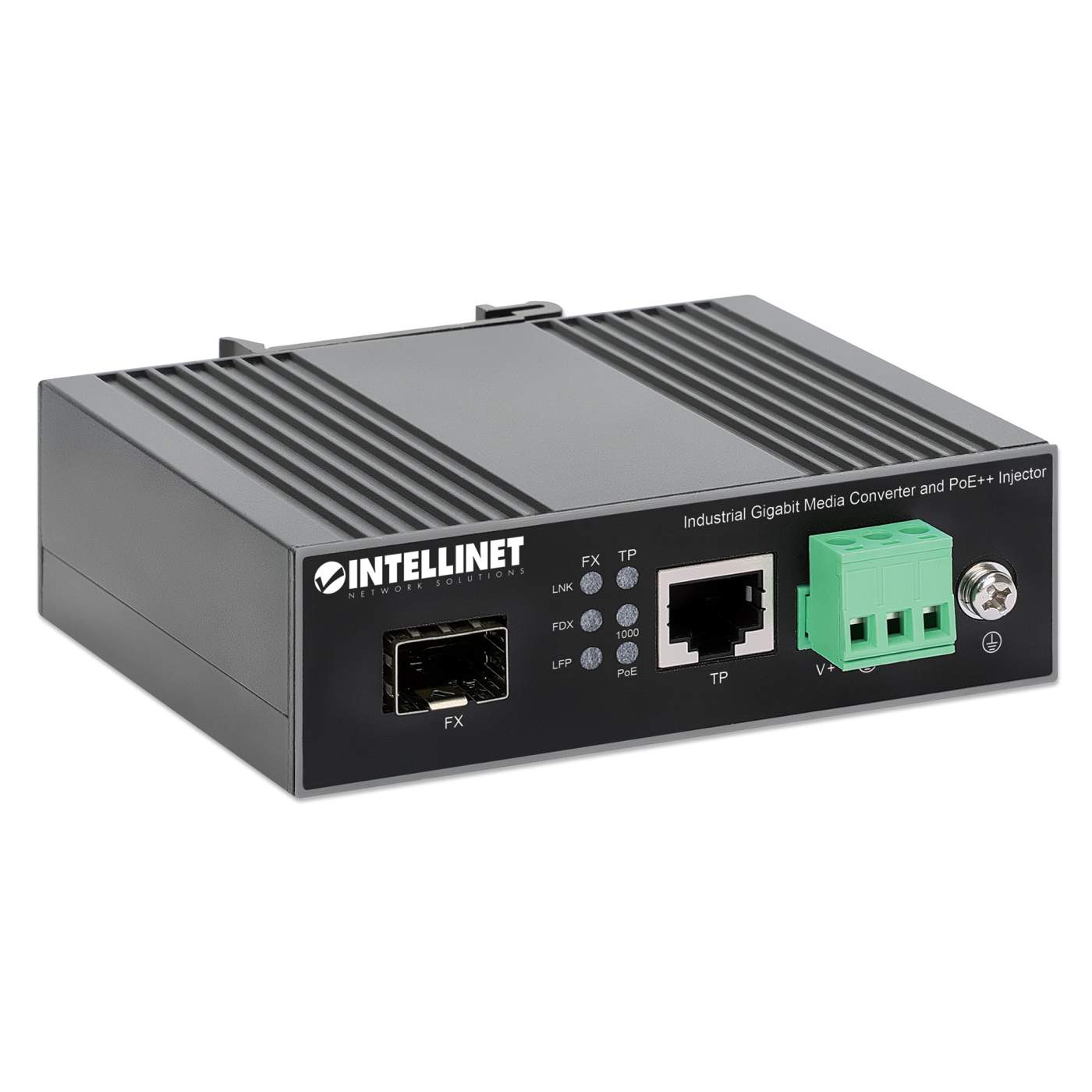 Convertidor de medios Industrial Gigabit e inyector PoE Image 3