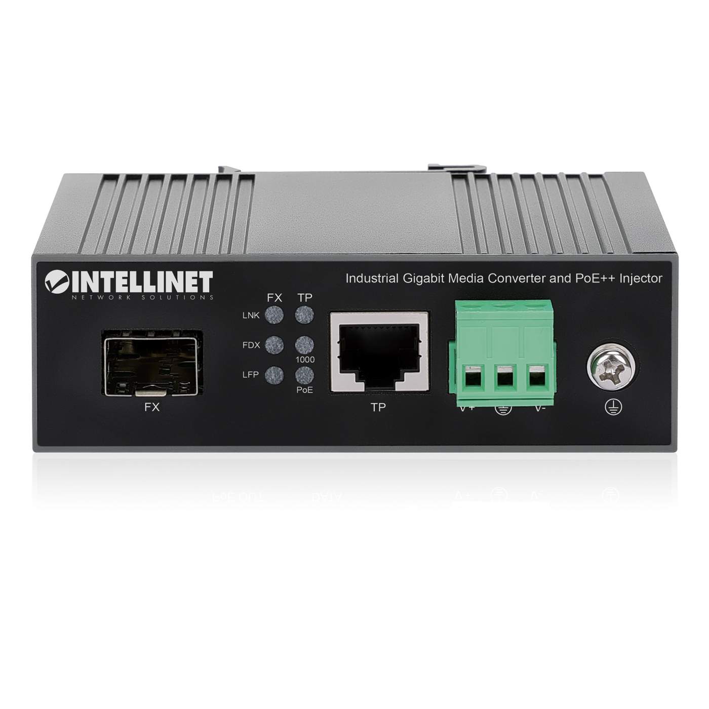 Convertidor de medios Industrial Gigabit e inyector PoE Image 6