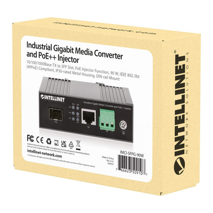 Convertidor de medios Industrial Gigabit e inyector PoE Packaging Image 2