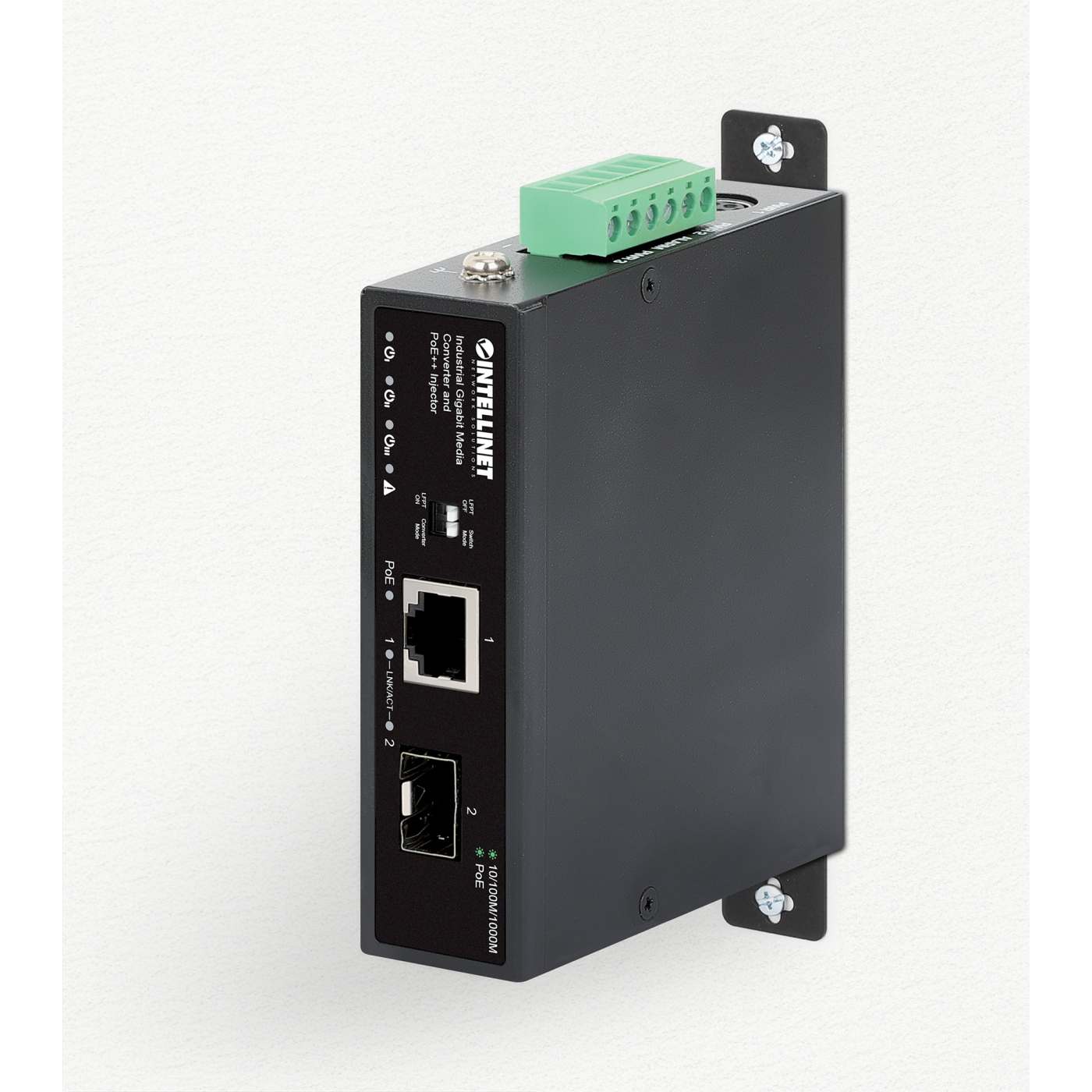 Convertidor de datos Gigabit industrial e inyector PoE Image 9