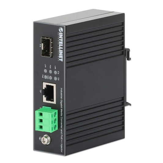 Convertidor de medios Industrial Gigabit e inyector PoE Image 1